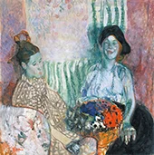 Two Women with a Basket of Flowers 1915 By Frances Hodgkins