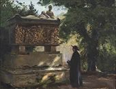 A Catholic Priest in front of a Sarcophagus By Hans Andersen Brendekilde