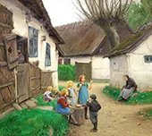 Children Blowing Soap Bubbles By Hans Andersen Brendekilde