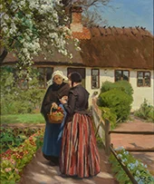 House in Lille Naestved 1904 By Hans Andersen Brendekilde