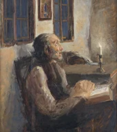 The Old Man by the Lamplight By Hans Andersen Brendekilde