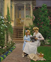 Two Sisters in a Garden 1909 By Hans Andersen Brendekilde