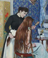 Brushing her Hair By Federico Zandomeneghi