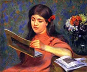Girl Looking at a Book By Federico Zandomeneghi
