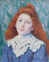 Girl with a White Collar By Federico Zandomeneghi