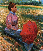 Lady in a Meadow 1893 By Federico Zandomeneghi