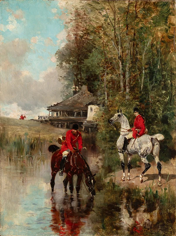 A Huntsman and a Beater Listening By Rene Princeteau