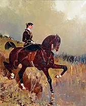 Amazon Approaching a Pond By Rene Princeteau