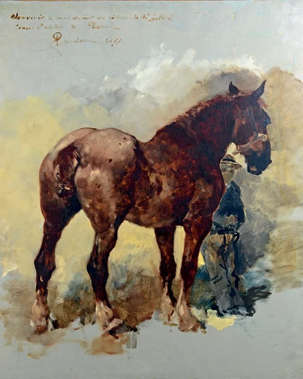 Draft Horse and Stable Boy 1877 By Rene Princeteau