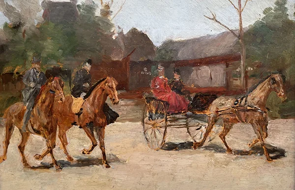 Horsemen and Carriage Attributed By Rene Princeteau