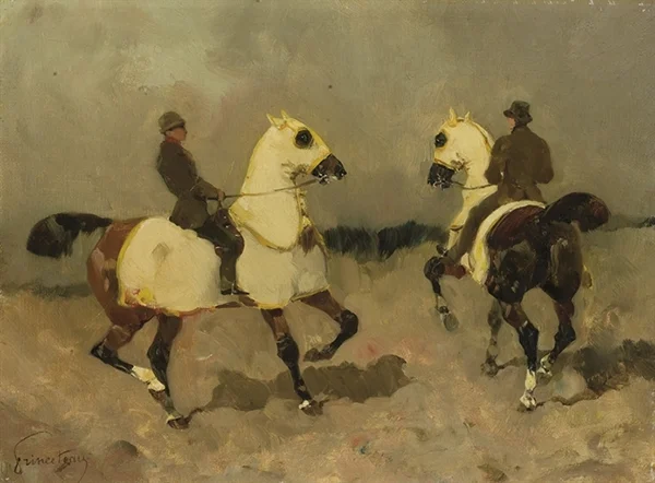 Horses and Riders By Rene Princeteau