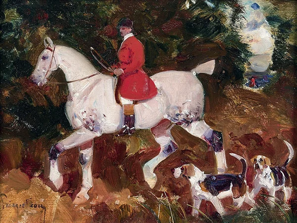 Hunter and Dogs By Rene Princeteau