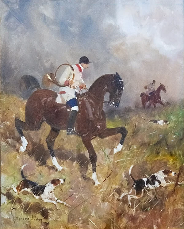 Hunting Rider with Hounds 1892 By Rene Princeteau