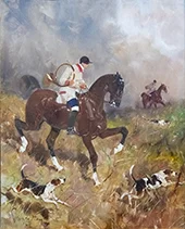 Hunting Rider with Hounds 1892 By Rene Princeteau