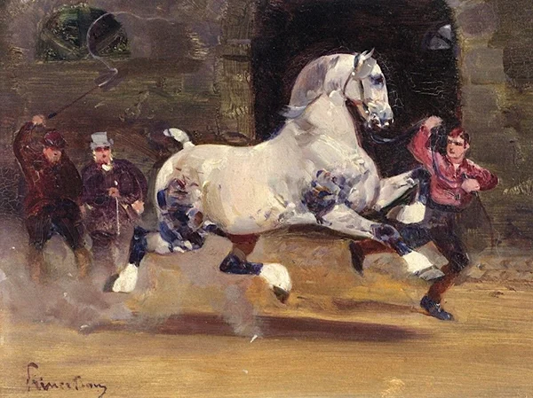 Jockey Driving His Horse By Rene Princeteau