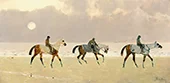 Riders on the Beach at Dieppe 1892 By Rene Princeteau