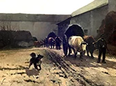 Teams of Oxen Hauling Fertilizer By Rene Princeteau