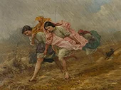 Escape from the Rain c1910 By Antoni Piotrowski
