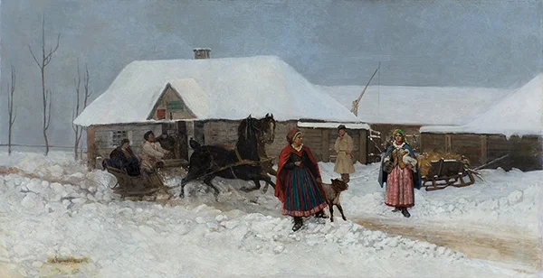 In Front of the Inn 1886 By Antoni Piotrowski