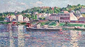 Bas Meudon the Barge on The River 1897 By Maximilien Luce
