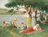 Bathing at Rolleboise By Maximilien Luce