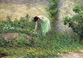 Gisors Woman Picking Flowers 1902 By Maximilien Luce