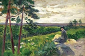 Landscape of Ile de France with a Figure By Maximilien Luce