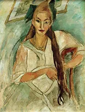 Portrait of a Girl with Braid 1922 By Alma del Banco