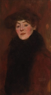 Woman with Fur Collar 1897 By Gustav Klimt