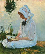 Girl Reading by Stream c1888 By John Singer Sargent