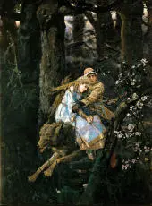 Ivan Tsarevich Riding the Gray Wolf By Viktor Vasnetsov