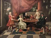 An Elegant Family Taking Tea By Gavin Hamilton