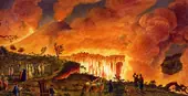 Tourists at a Lava Stream Running Down From Mount Vesuvio By Gavin Hamilton