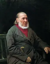 Portrait of Writer Sergei Aksakov By Ivan Kramskoy