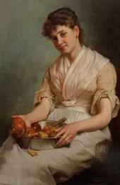 Girl Peeling Apples By John George Brown