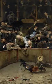Cockfight in Flanders 1889 By Remy Cogghe