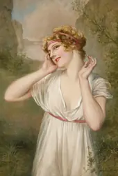 Young Girl with a Pink Headband By Francois Martin-Kavel