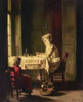 Maid and Child Lunching By Claude Joseph Bail