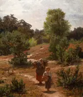 Brushwood Gatherers in the Dunes By Wilhelm Amberg