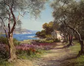 A Garden on the Riviera Cap Ferrat By Louis Aston Knight