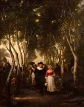 Figures in a Landscape By Wilhelm Amberg