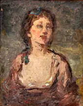 Portrait of a Young Woman By Wilhelm Amberg