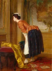 The Curious Maid By Wilhelm Amberg