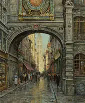 Le Gros Horloge Rouen Normandy By Louis Aston Knight