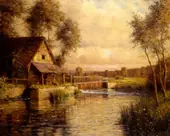 Old Mill in Normandy By Louis Aston Knight
