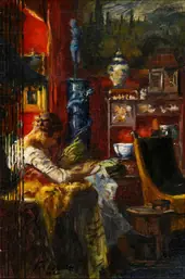 Lady in an Interior By Ferdinand Max Bredt