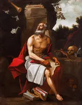 The Penitent Saint Jerome in the Desert By Francisco Pacheco