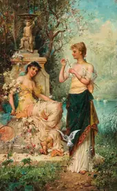 He Loves Me He Loves Me Not By Hans Zatzka