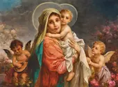 Madonna and Child With Putti By Hans Zatzka