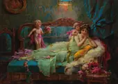 Sweet Greetings or Messengers of Love By Hans Zatzka